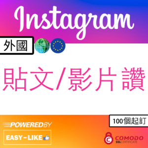 Instagram 外國帳號貼文／影片讚好